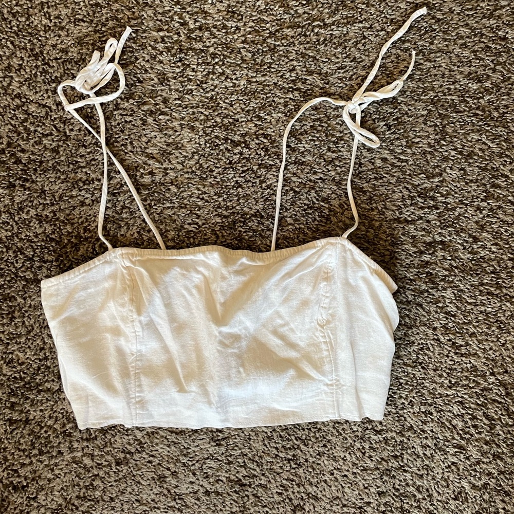 Abercrombie & Fitch linen tie crop top